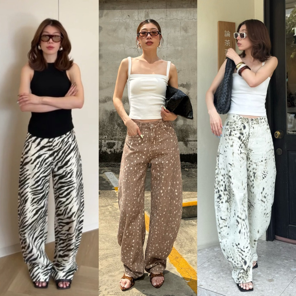 📌📌 พร้อมส่ง ครบสี S M L XL 2XL BARREL ANINAL PRINT JEANS #9926 #9933 x2 กางเกงขาโค้ง กางเกงยีนส์ขายาว เอวสูง ทรงสวย