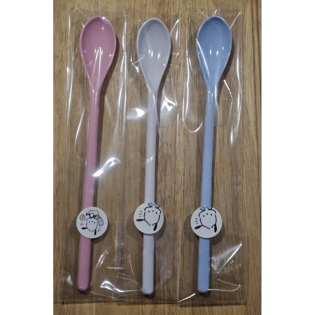 ซ้อนเมลามีน-หนา ยาว 23 ซ.ม.( สีฟ้า /ขาว/ชมพู)สุ่มสี