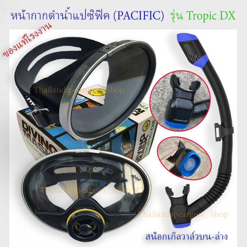 หน้ากากดำน้ำ Pacific(แปซิฟิค) สน็อกเกิล แว่นดำปลา