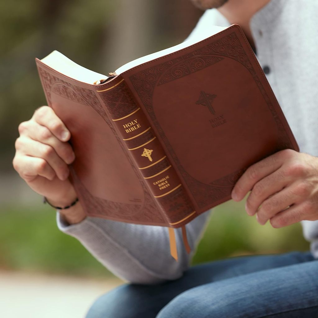 NABRE Revised Edition, Catholic Bible, Large Print Edition, Leathersoft, Brown, Comfort Print