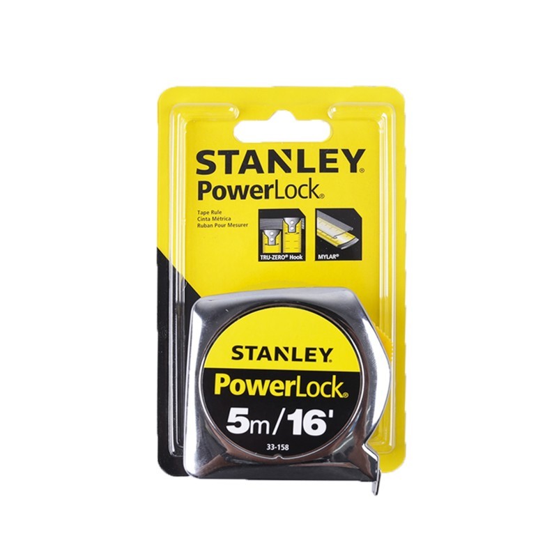 STANLEY ตลับเมตร POWERLOCK 5เมตร รุ่น33-158 ของแท้100% มี ใบรับรองจากชั่งตวงวัด