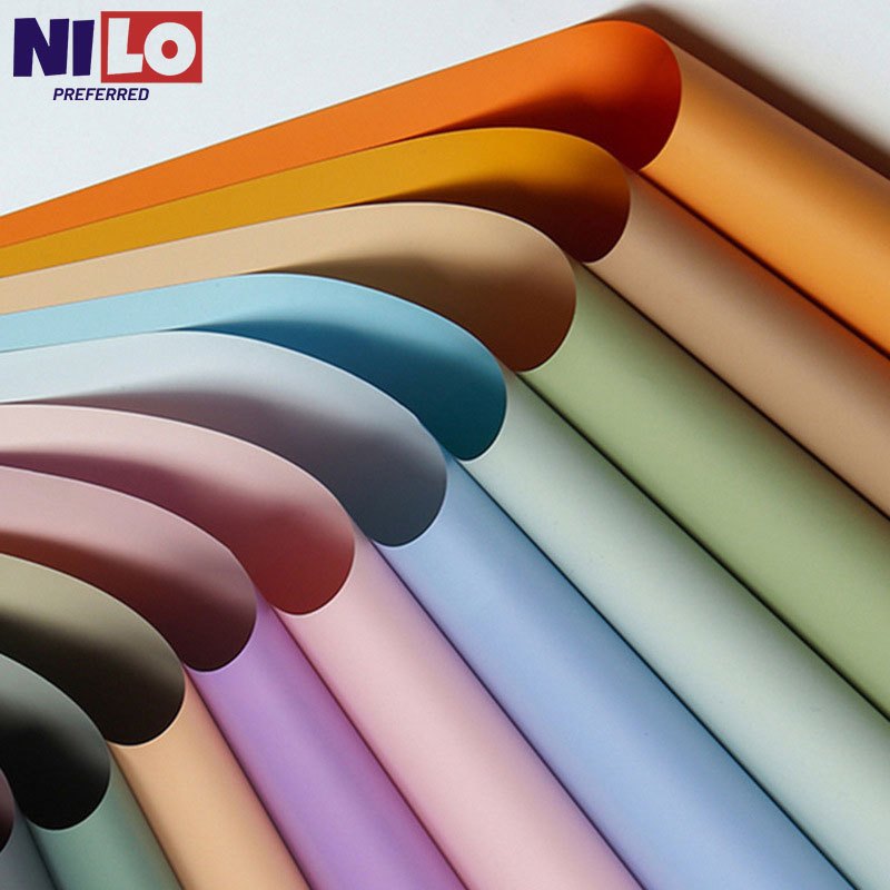 กระดาษห่อช่อดอกไม้กันน้ำ 20 แผ่น ขนาด 56x56 ซม. มีให้เลือก 20 สี