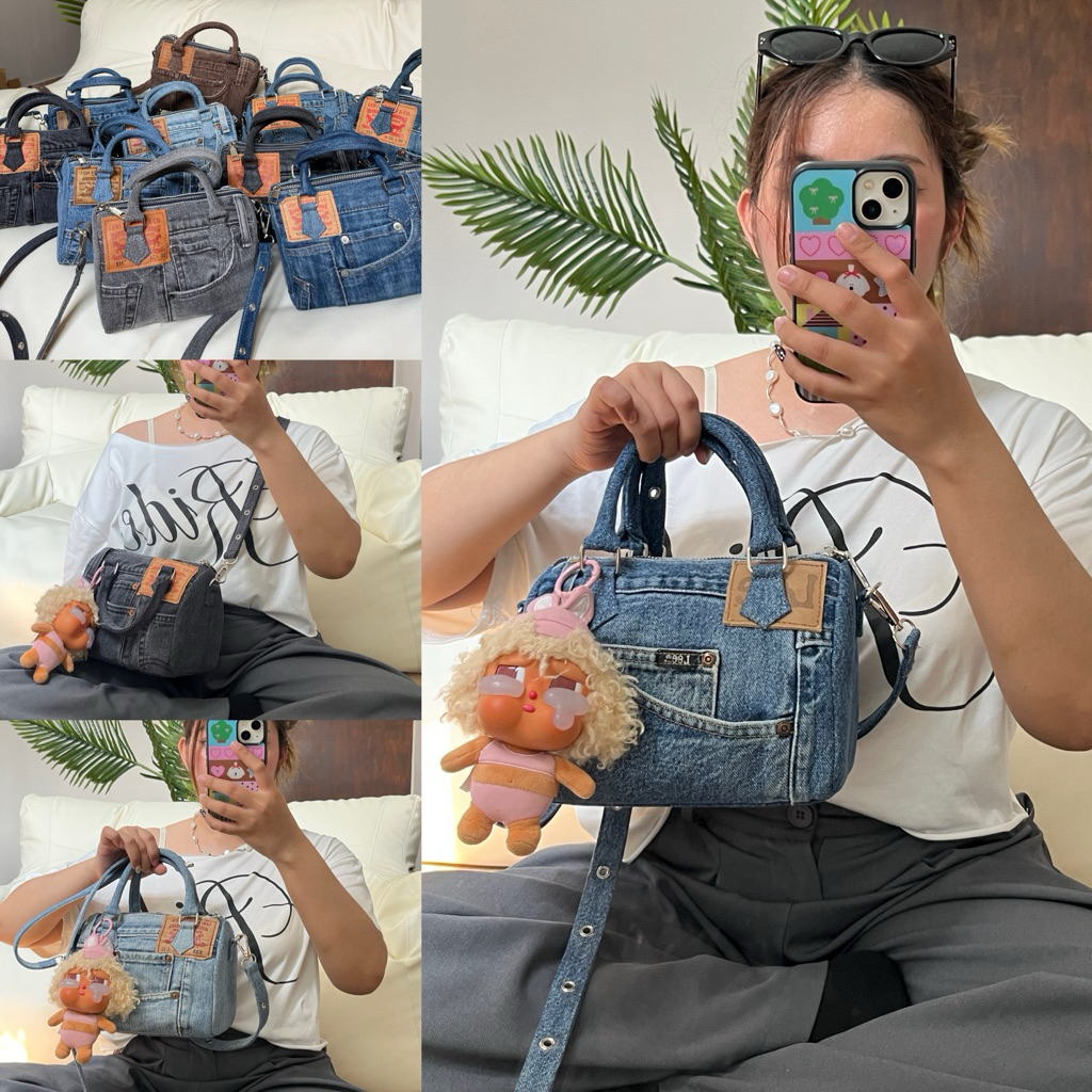 พร้อมส่ง กระเป๋ายีนส์สะพาย รุ่น Mini Babe - Tellamade (กดเลขโค้ดตามรูปภาพ)