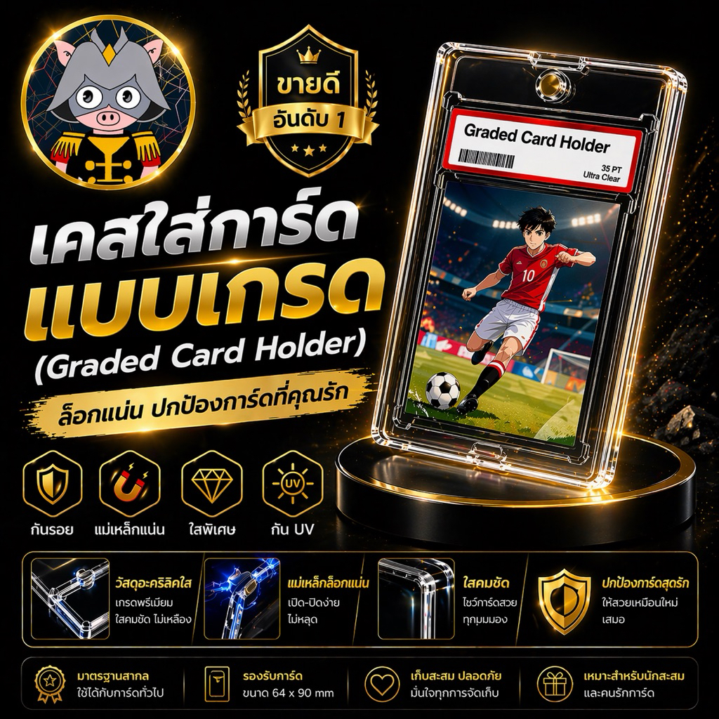 เคสใส่การ์ด PSA Magnetic Case โชว์การ์ดพรีเมียม ใสคมชัด