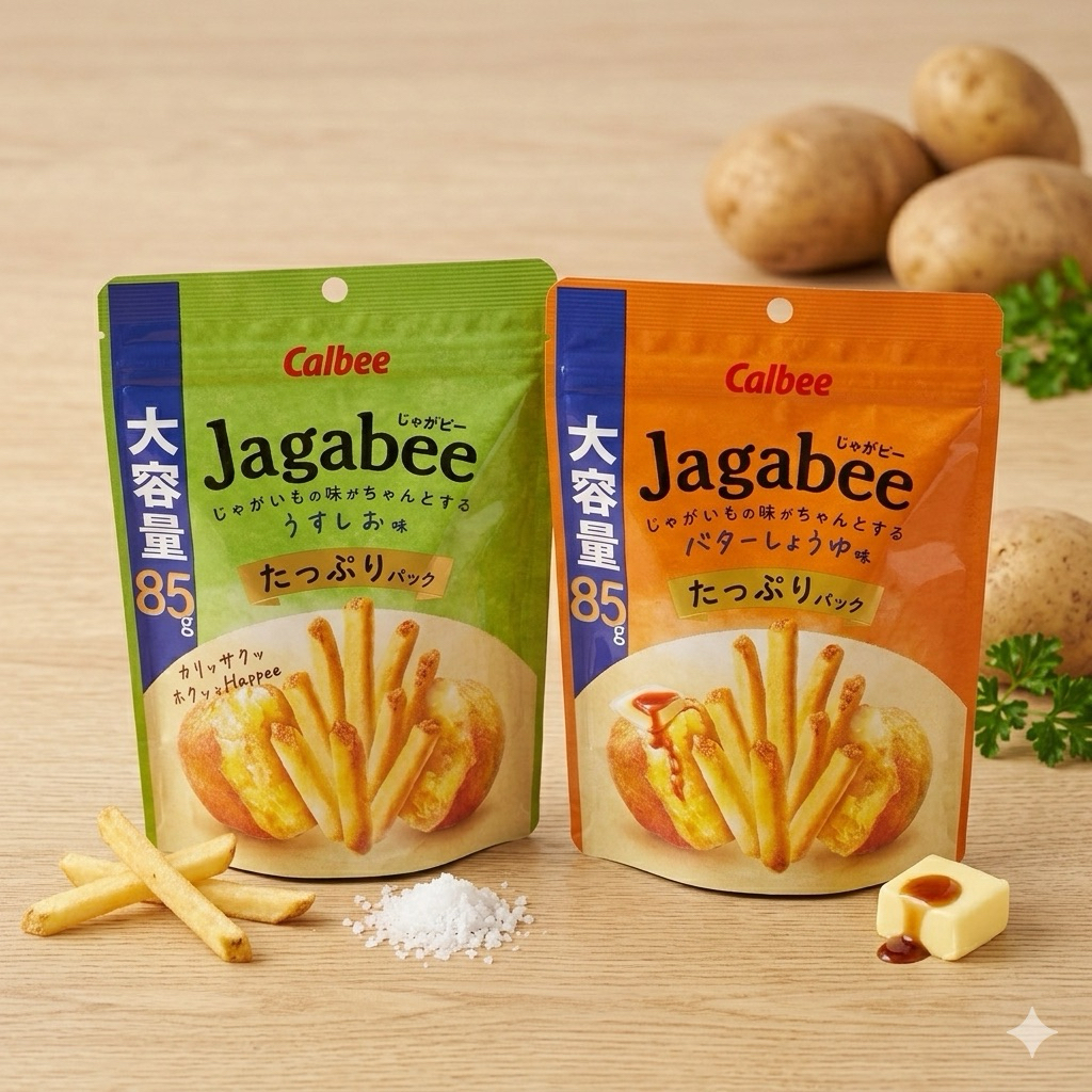 พร้อม​ส่ง​ Calbee Jagabee คาลบี้Japan มันฝรั่งทอดกรอบแบบแท่ง 85 กรัม