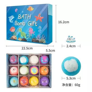 📌ยกบล็อก12ชิ้น📌Bath Bomb Gift Surprise ลูกบอลเกลืออาบน้ำละลายน้ำกลิ่นหอมมีตัวการ์ตูนธีมมหาสมุทร ของเด็ก ของเล่นเด็ก