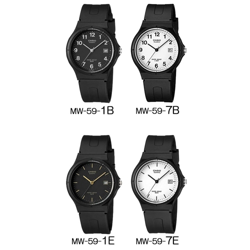 CASIO นาฬิกาข้อมือ สายเรซิ่น รุ่น MW-59,MW-59-1B,MW-59-7B,MW-59-1E,MW-59-7E
