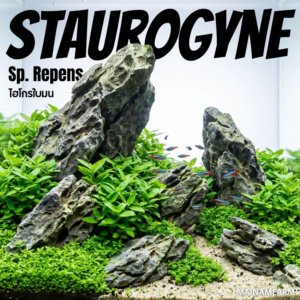 ไฮโกรใบมน ไม้ปูพื้นหน้าตู้ - STAUROGYNE REPENS ต้นไม้น้ำ