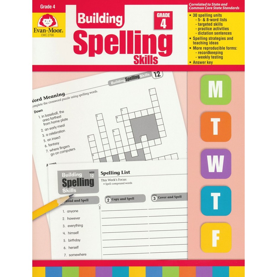 Evan-Moor Building Spelling Skills G4 ได้รับลิขสิทธิ์แท้จาก Evan-Moor ใช้สอนจริง เห็นผลจริง พร้อมคำป