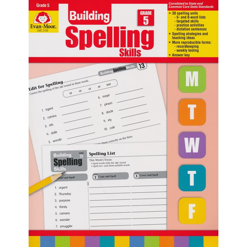 Evan-Moor Building Spelling Skills G5 ได้รับลิขสิทธิ์แท้จาก Evan-Moor ใช้สอนจริง เห็นผลจริง พร้อมคำป