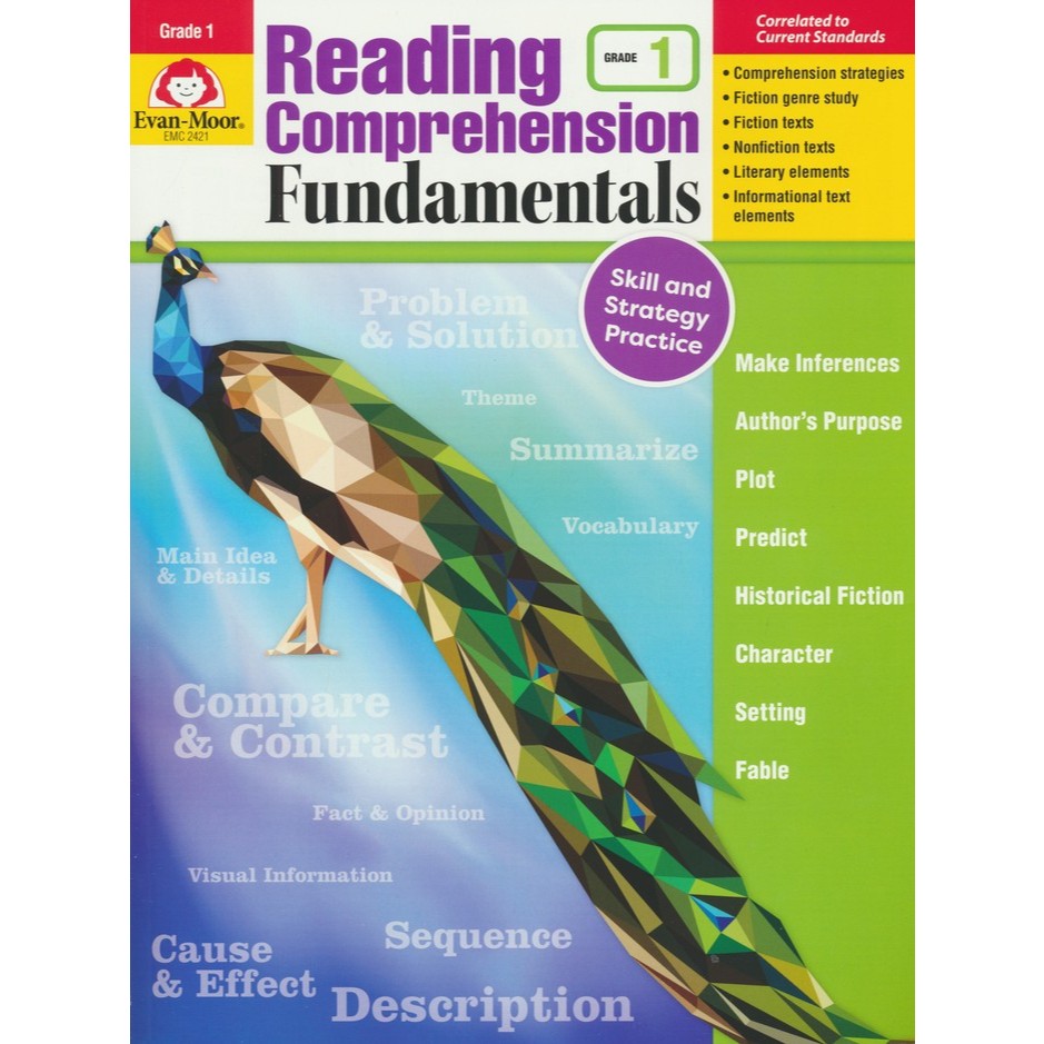 Evan-Moor Reading Comprehension Fundamentals G1 ได้รับลิขสิทธิ์แท้จาก Evan-Moor ใช้สอนจริง พร้อมคำปร