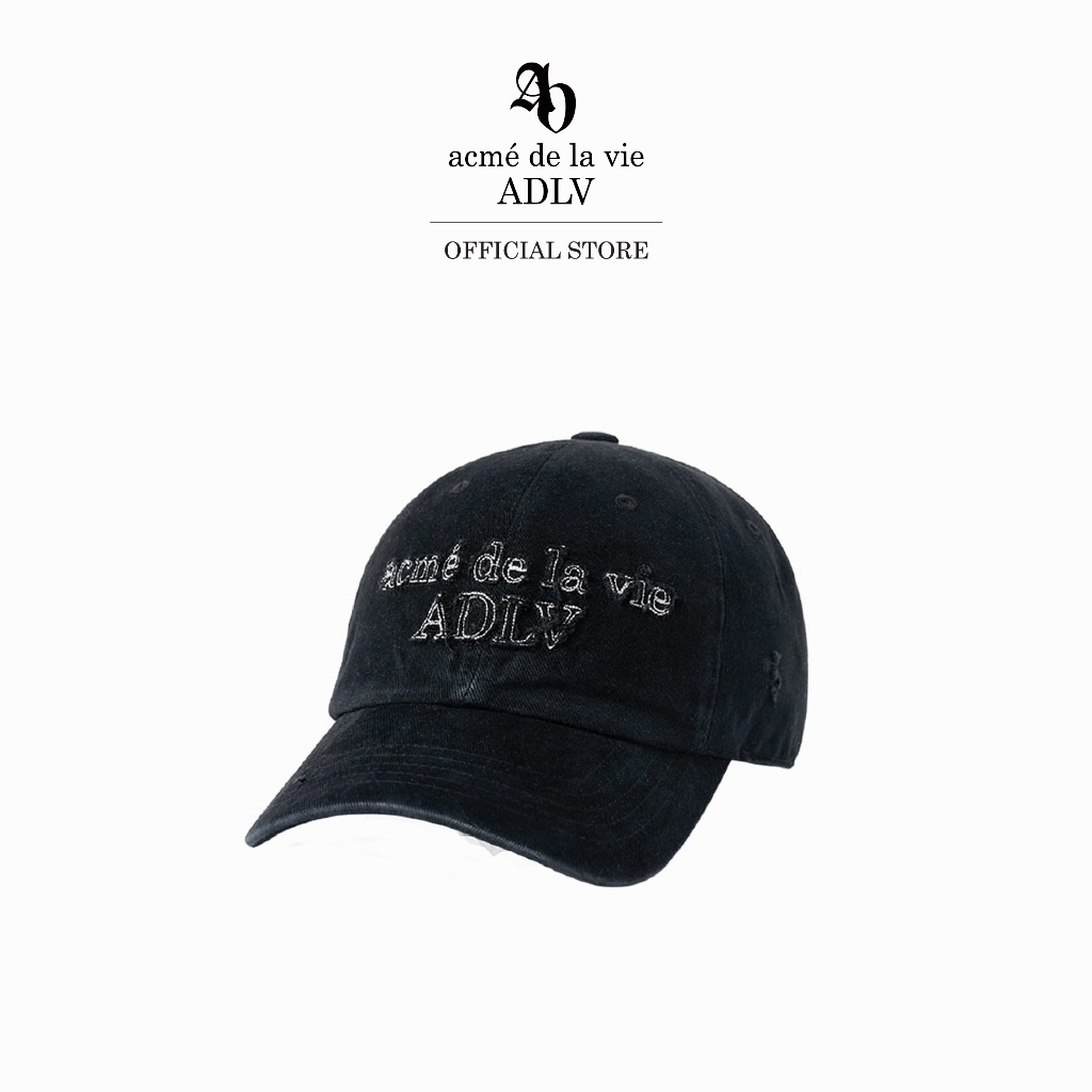 ADLV [acme de la vie] หมวก รุ่น Fabric Logo Applique Ball Cap Black (50021SLQCAU_S6BKXX)