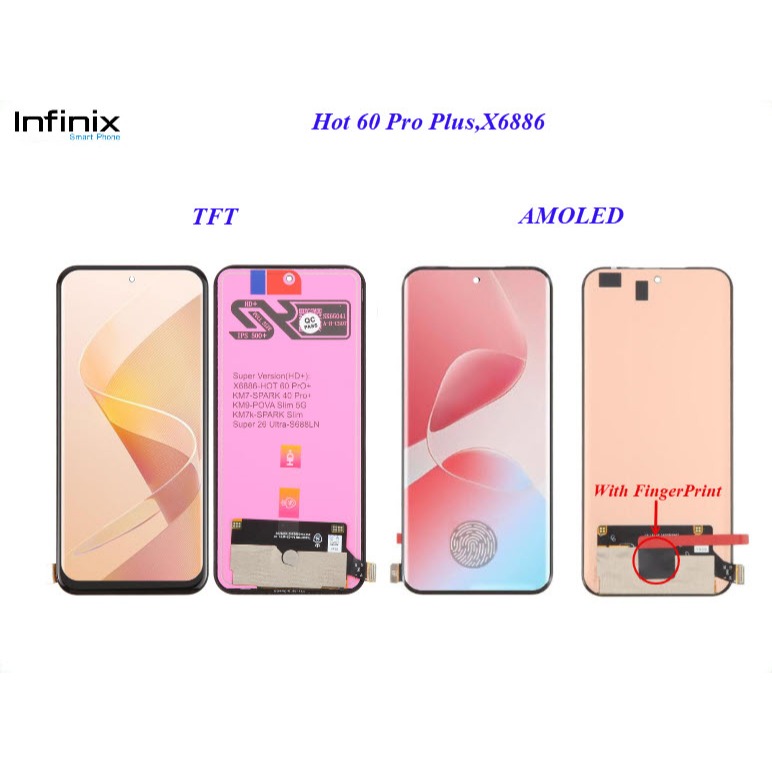 อะไหล่มือถือ infinix Hot 60 Pro Plus,X6886,Spark 40 Pro Plus,KM7,Pova Slim 5G,KM9,Spark Slim,KM7k,S6