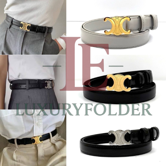 เข็มขัด CELINE Triomphe 45AK93A01 (2.5 CM.) หนัง Taurillon ของแท้ 100%