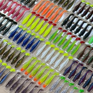 เหยื่อปลายางทรงนิยม 2.5นิ้ว 6.5cm 6ชิ้น/แพ็ค เหยื่อยาง ทรงสลิม เหยื่อปลอม