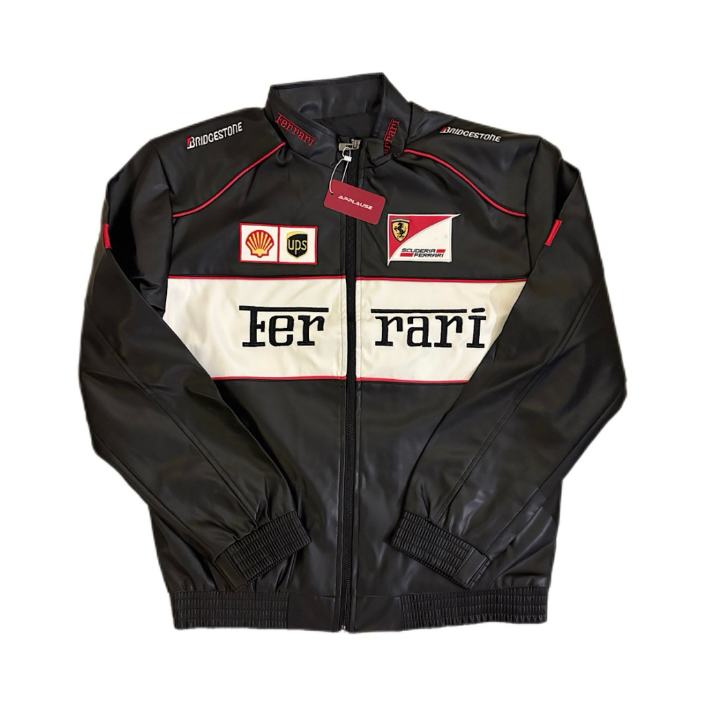 เสื้อแจ็คเก็ตหนัง Custom ลาย Ferrari🏎️