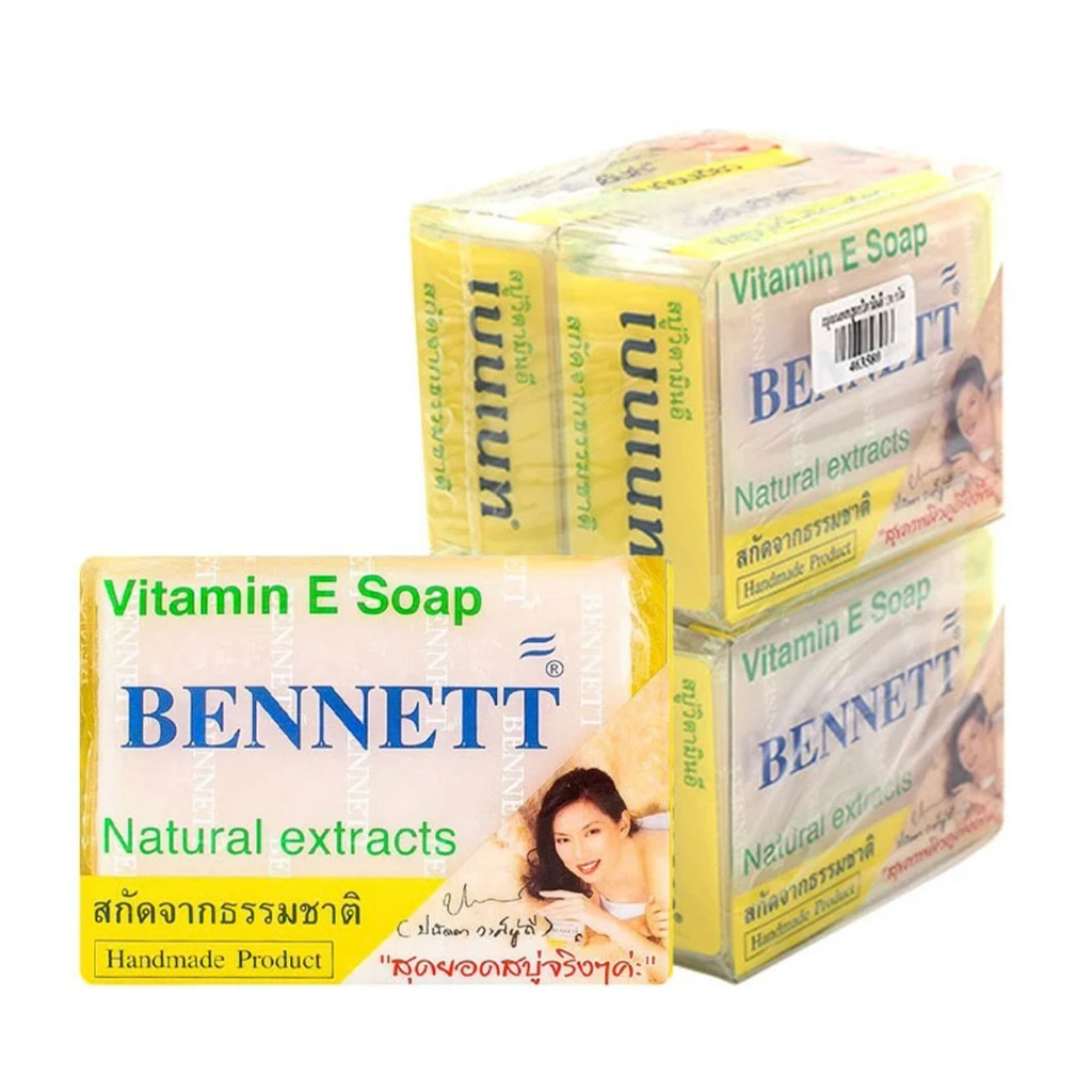 Bennett เบนเนท | สบู่ก้อน สูตรวิตามินอี สีขาว 130 กรัม แพ็ค 4 ก้อน