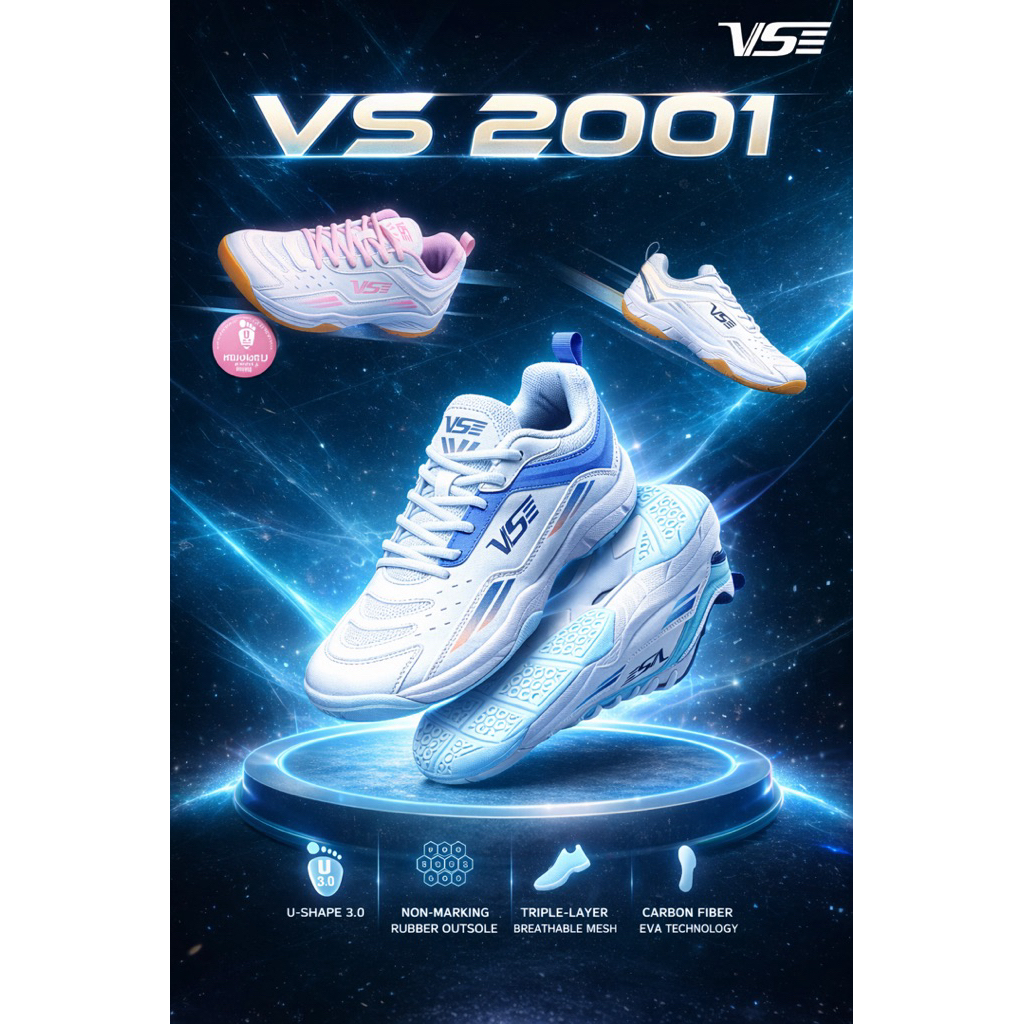 VS รองเท้าแบดมินตัน รุ่น Vs2001 สาย All-Around หน้าเท้า U-Shape (มีส่งด่วน 2 ชม.)