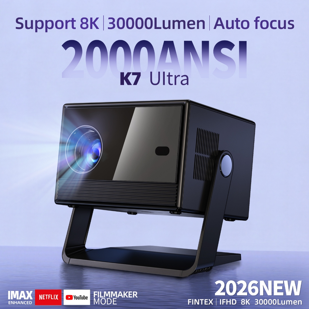 Apexus K7 Ultra Projector 8K 2000 ANSI การดูกลางวันอัจฉริยะ สนับสนุนการใช้ฉากต่างๆเช่นโฮมเธียเตอร์กล
