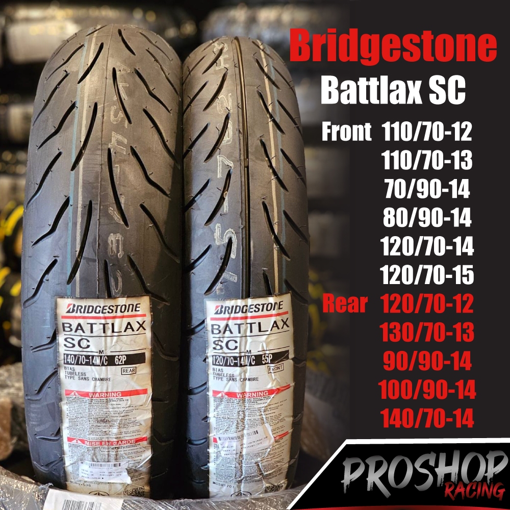 ยาง Bridgestone Battlax SC สำหรับ Xmax New Forza 300 Zontes PCX160 Nmax Click Giorno PCX150 ขอบ 14 12 13