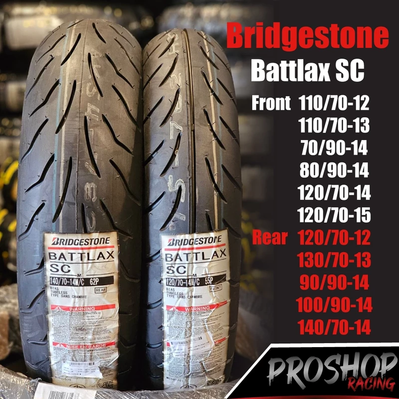 ยาง Bridgestone Battlax SC สำหรับ Xmax New Forza 300 Zontes PCX160 Nmax Click Giorno PCX150 ขอบ 14 12 13