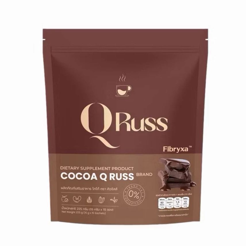 คิวรัสส์ โกโก้ Q Russ Cocoa ( 1 ห่อ บรรจุ 15 ซอง )