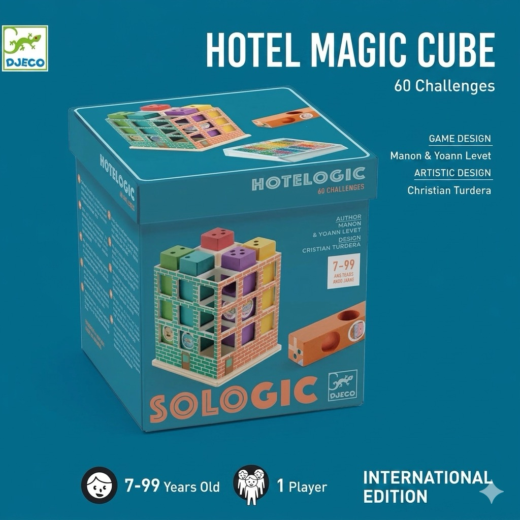 Djeco Hotelogic Sologic เกมลับสมอง เสริมเชาว์ปัญญา 60 ด่าน ของเล่นเสริมพัฒนาการ 7 ปี+ ฝึกสมอง ตรรกะ ความคิด สมาธิ สังเกต