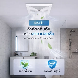 พัดลมดูดอากาศติดฝ้า 8/10/12 นิ้ว แรงดูด 300CFM เงียบ ประหยัดไฟ พัดลมระบายอากาศห้องน้ำ รับประกัน 3 ปี