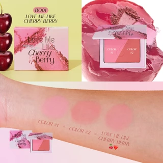 บลัชออน 2 สีในตลับเดียว บลัชออนแบบฝุ่น สีชัดแก้มพุ่ง ติดทน ไม่ลบระหว่างวัน ปัดแก้มเบลอผิว Blush On SHADETOO