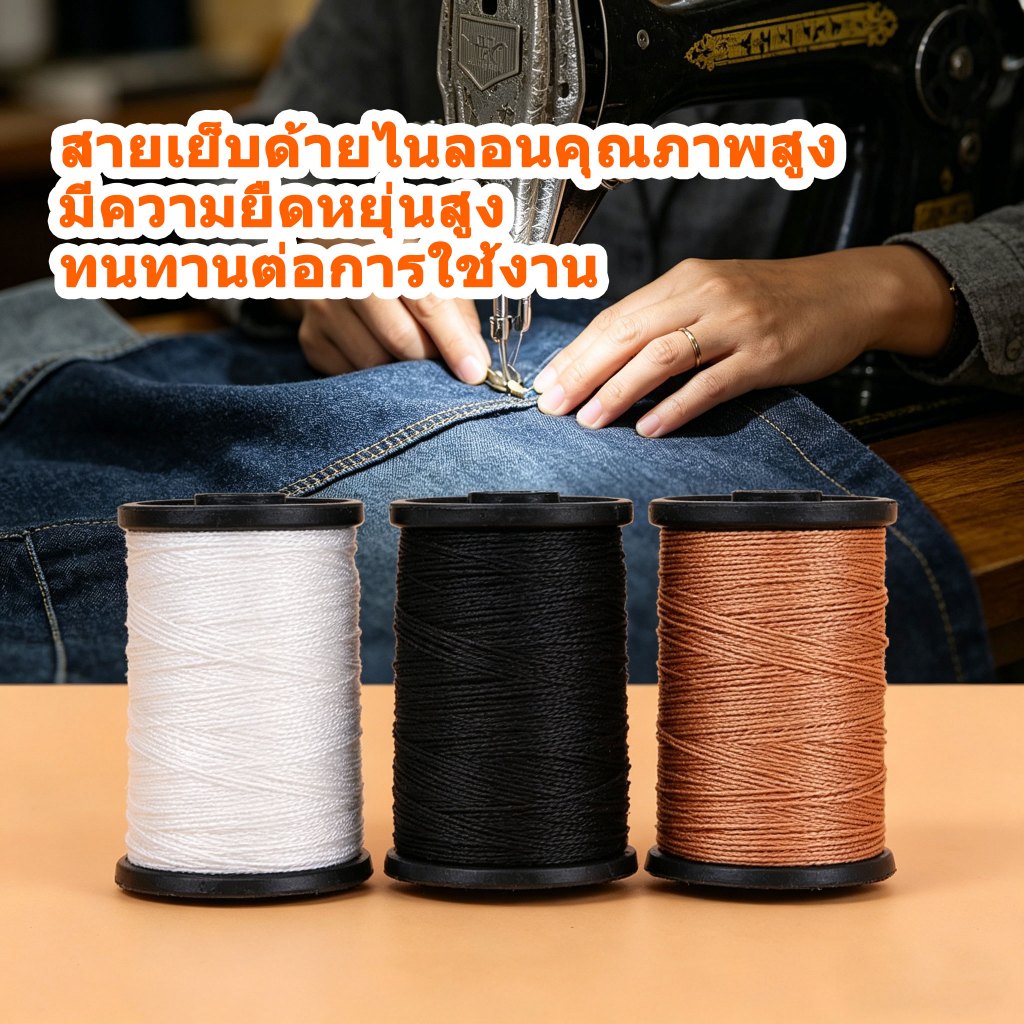 Hatix ด้ายเย็บผ้าคุณภาพพรีเมียมจากไนลอน เหนียวสูง ทนทานต่อการดึง ไม่ขาดง่าย เหมาะกับงานเย็บทุกอย่าง