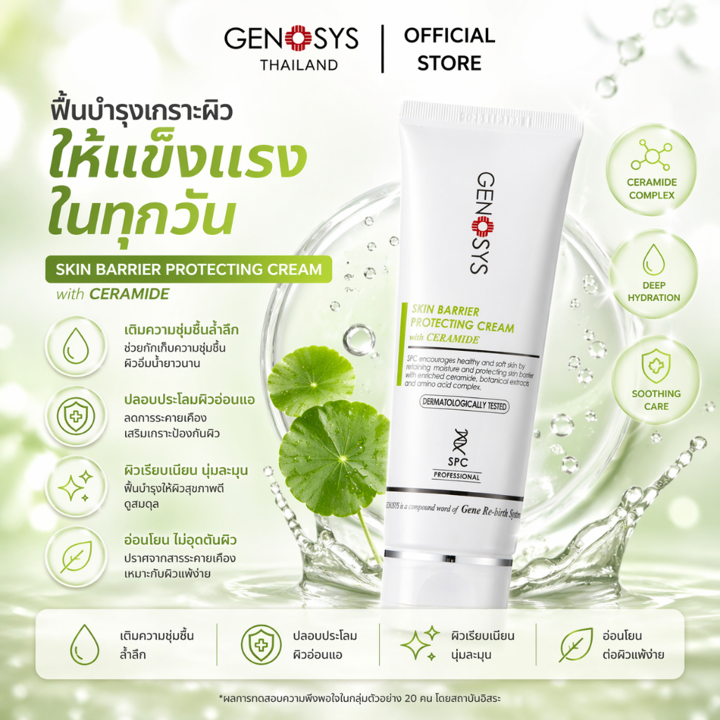 Genosys - Skin Barrier Protecting Cream ครีมบำรุงเสริมเกราะผิว เซราไมด์ เติมความชุ่มชื้น สำหรับผิวแห้ง 100ml