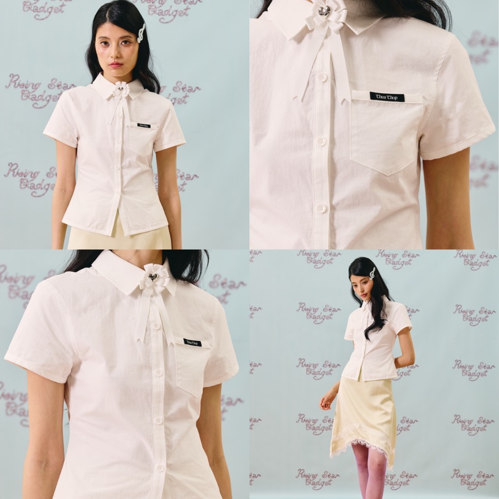 [Trendyลด25%] CHUUCHOP - (S-4XL) Roffle Shirt เสื้อเชิ้ตแขนสั้นผ้า Cotton ผ้านุ่ม ระบายอากาศได้ดี ใส่ทุกโอกาส  (C8550)