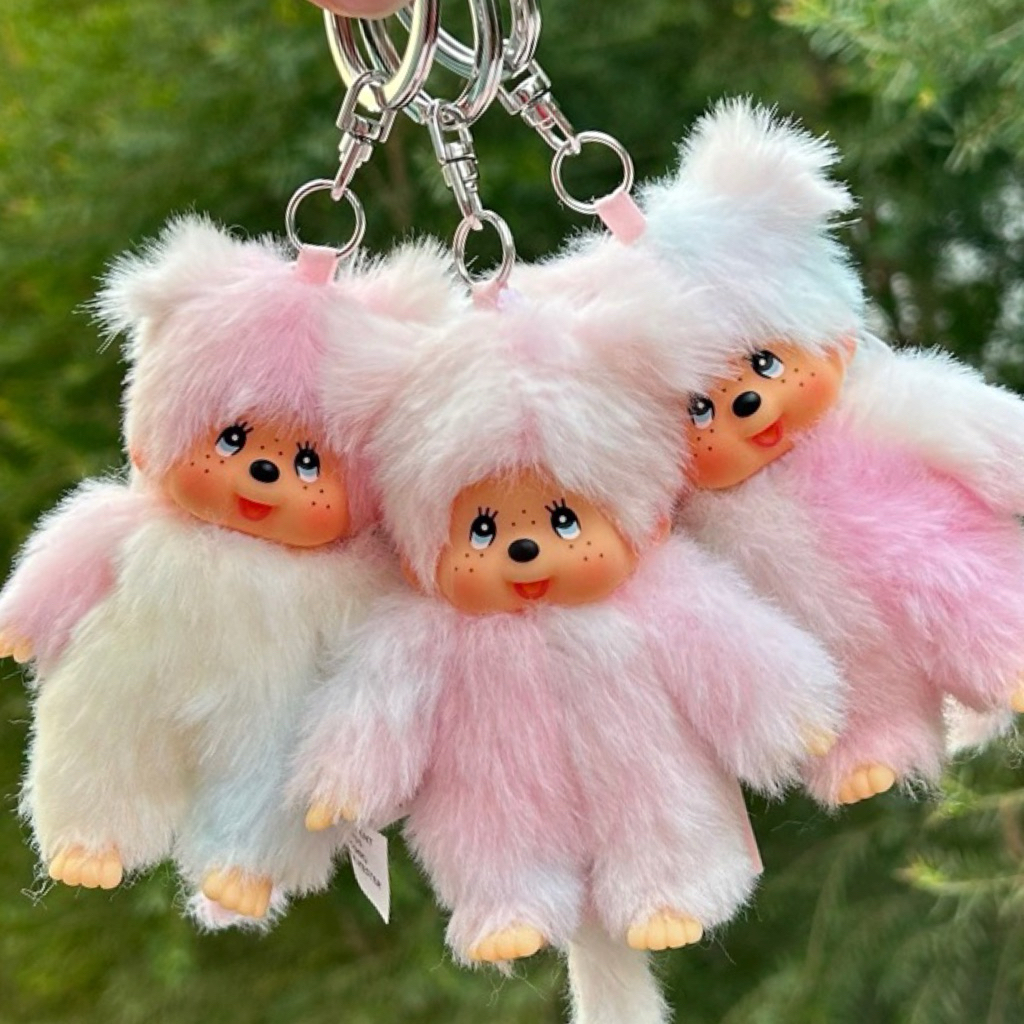 (พร้อมส่ง💥แมสได้🛵) เลือกสีที่ชอบ ตัวที่ใช่ ✅ เติมสตอคสีใหม่🩷พวงกุญแจ Monchhichi Girl Tie-dye size 9cm🎀