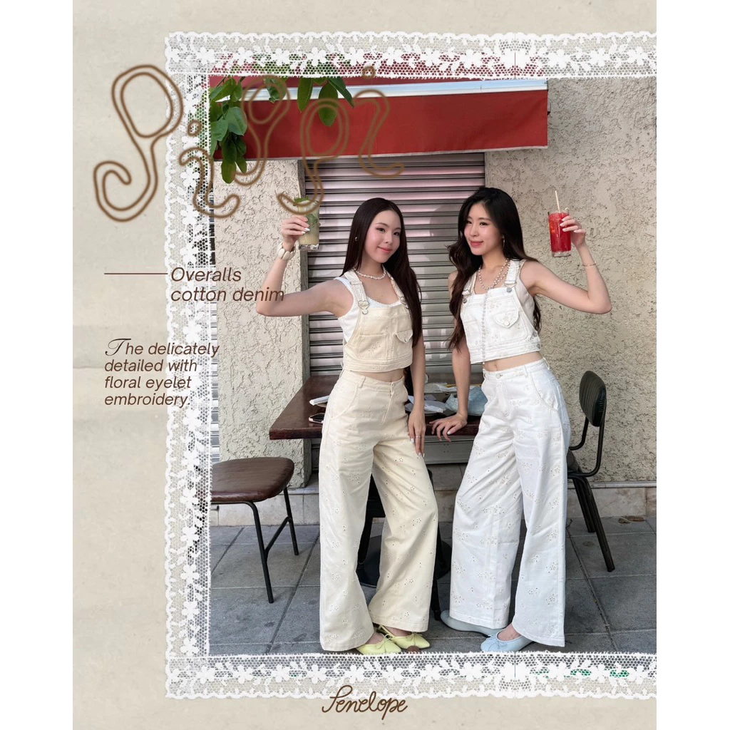 PIPPI LACE (White&Cream)OVERALLS
