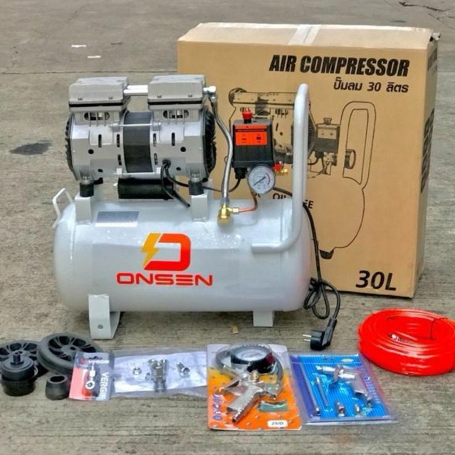 ONSEN ปั้มลม ปั๊มลม 30 ลิตร OIL FREE (950W)