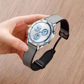 สายหนัง 22 มม.สำหรับ Redmi Watch 5 Active/Lite ซิลิโคนสร้อยข้อมือแม่เหล็กสำหรับ Xiaomi นาฬิกา 5/ s5/S4 47 มม./S3/S2/S1