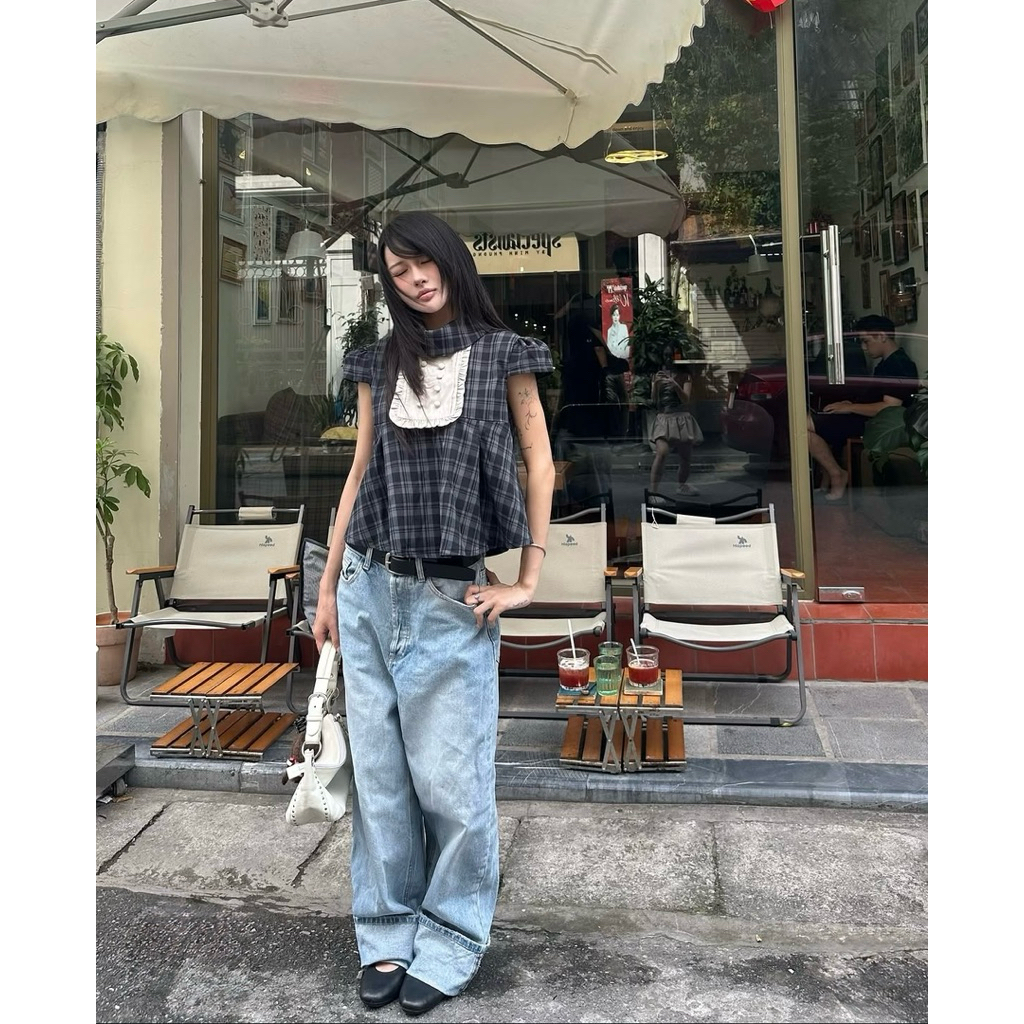 📍 Pre/ Maniacutie ( Leya Checked Top ) แบรนด์เวียดนาม (14-20days) 🇻🇳 อ่านด้านล่างก่อนสั่ง