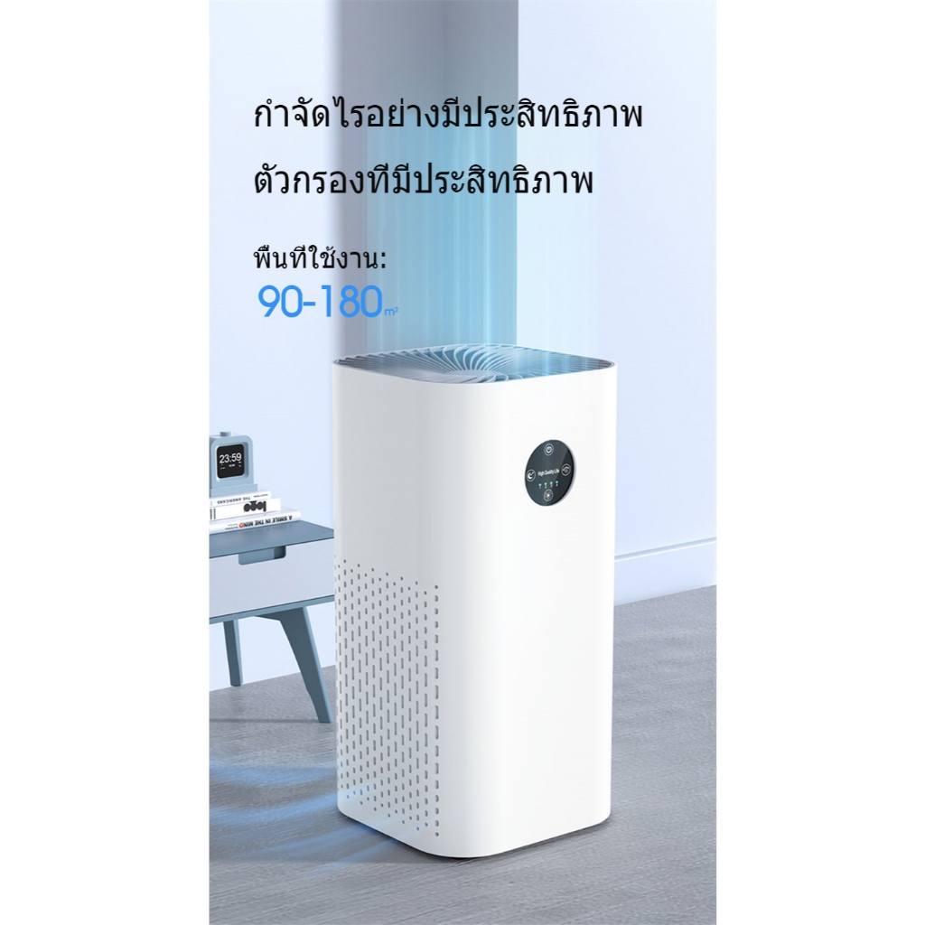 รับประกัน 3 ปีเครื่องฟอกอากาศ Air Purifier หน้าจอสัมผัส ฟอกอากาศ PM2.5 สำหรับห้องขนาด 90-160 ตร.ม. กำจัดกลิ่น ดับกลิ่น ค ราคา ถูกที่สุด ดีลบีเคเค แกลเลอรีภาพที่ 2