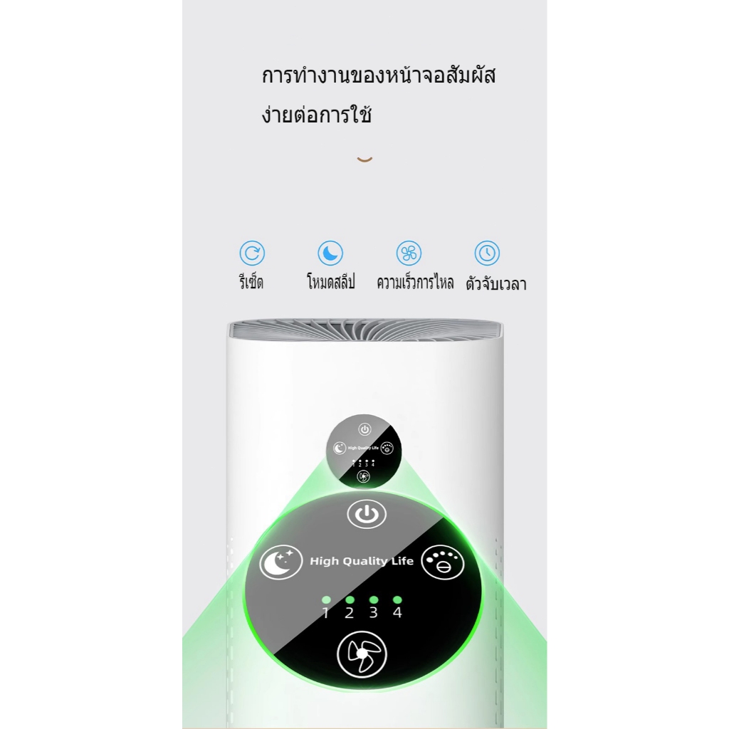 รับประกัน 3 ปีเครื่องฟอกอากาศ Air Purifier หน้าจอสัมผัส ฟอกอากาศ PM2.5 สำหรับห้องขนาด 90-160 ตร.ม. กำจัดกลิ่น ดับกลิ่น ค ราคา ถูกที่สุด ดีลบีเคเค แกลเลอรีภาพที่ 4