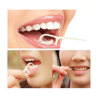 ไหมขัดฟัน ไหมขัดฟันชนิดด้ามพลาสติก 50ชิ้น/กล่อง ขัดฟัน ไม้จิ้มฟัน ใช้ขัดฟัน เขี่ยเศษอาหารตามซอกฟัน อุปกรณ์ทำความสะอาดช่อ