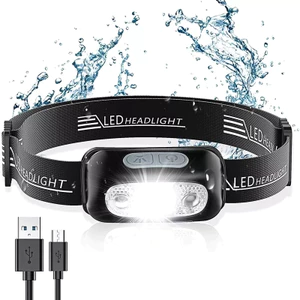 ไฟฉายคาดหัวแบบชาร์จได้,ไฟฉายคาดหัว LED USB กันน้ำใช้กลางแจ้งตกปลา,ไฟฉายคาดหัว,ไฟฉายคาดหัวแท้,ไฟฉายคาดหัวle