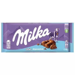 Milka Milk Chocolate มีส่วนผสมของนม Alpen 100% มี 20 รสชาติให้เลือก ขนาด 87-100 กรัม(g.) BBE: 11/2026 - 01/2027
