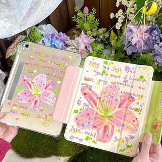 ✨พร้อมส่ง✨เคสiPad พับรูปตัว Y flowers Pro11 Gen12 Air7 Air8 11 Gen11 Air6 11 เคสไอแพด Mini7 8.3 Air3