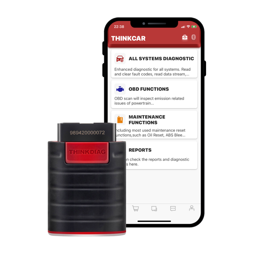 (มีใบกำกับภาษี)THINKCAR รุ่น THINKDIAG (KS2924) เครื่องสแกนเนอร์ OBD2 วิเคราะห์เต็มระบบรถยนต์ (Versi