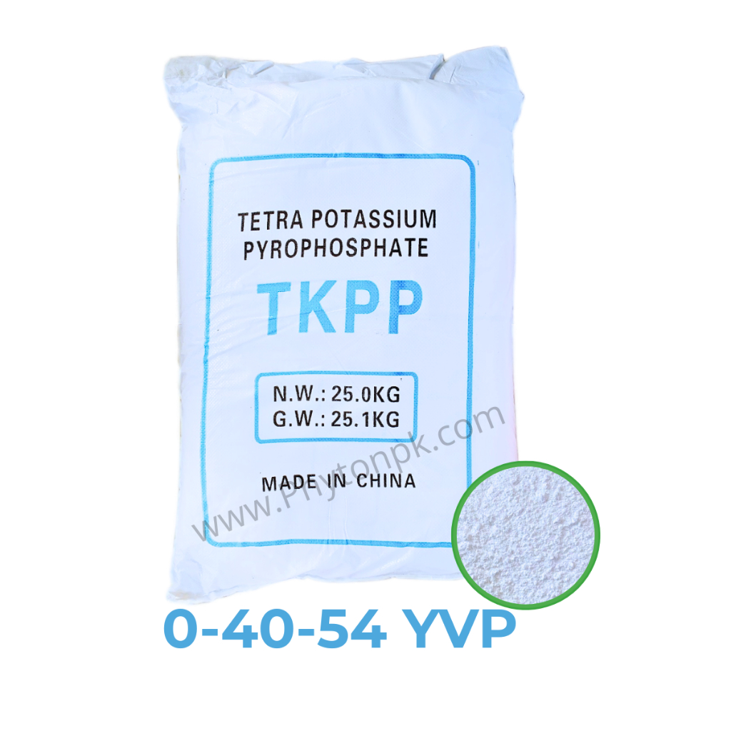ปุ๋ย 0-40-54  ปุ๋ยเกล็ด YVP โพแทสเซียม ไพโรฟอสเฟต TKPP บรรจุ 25 กิโลกรัม
