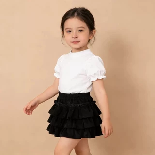 Babyonline(Y524)K1 (ส่งด่วน1วัน) กระโปรงแฟชั่นเด็กผู้หญิง3ชั้น กระโปรงทรงขนมชั้น ผ้ากำมะหยี่