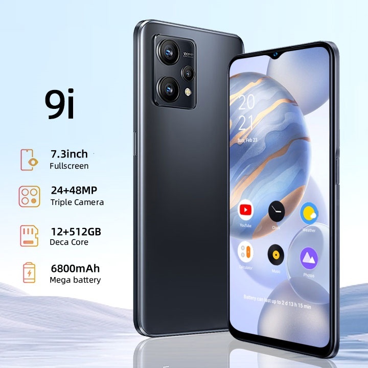 โทรศัพท์มือถือ Real9i 5G 7.3นิ้ว รองรับ2ซิม แรม16GB รอม512GB Smartphone Android 6800mAh โทรศัพท์ราคา