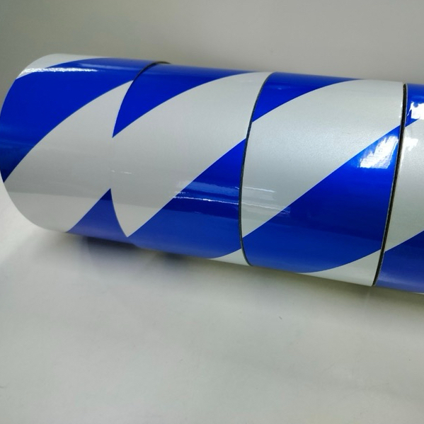 Barrier Tape (Adhesive tape) Reflective Sheeting Color: Blue and white Size: W8cm.x Length 50 meters
