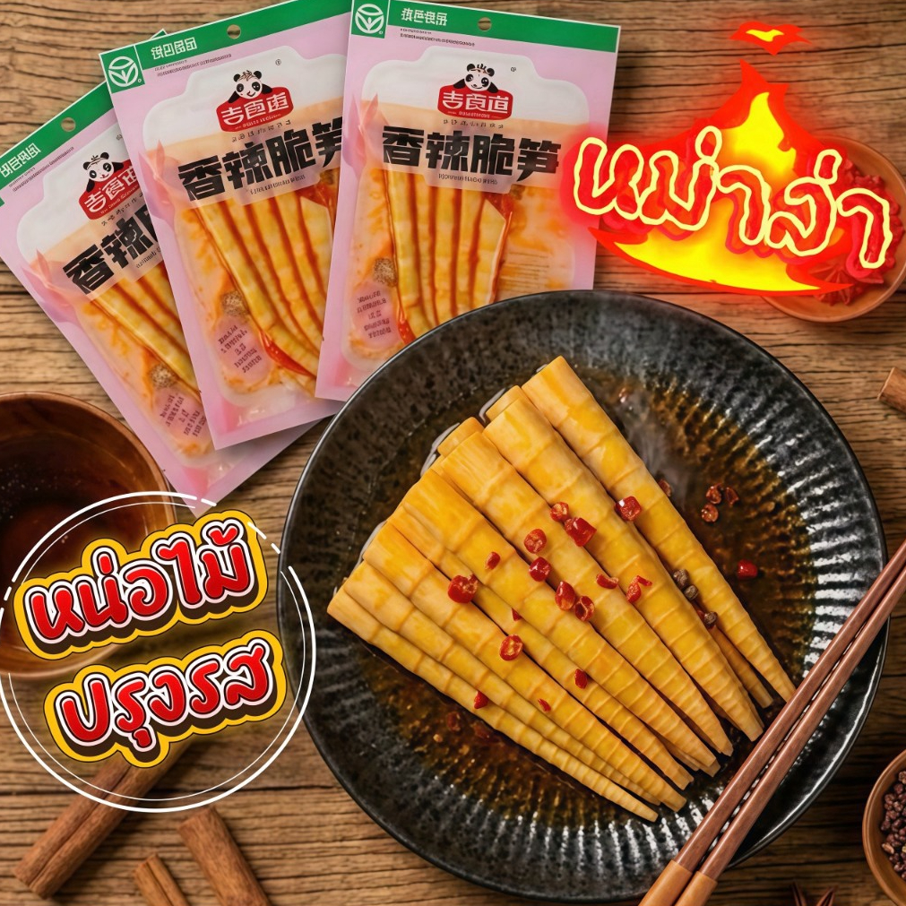 หน่อไม้ปรุงรสหม่าล่า กรอบเพลิน เคี้ยวมันส์ ฟินทุกคำ ขนาดพกง่าย 60 กรัม