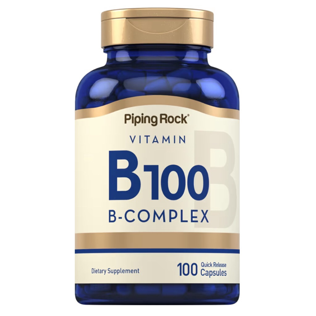 ( PIPINGROCK )Vitamin B 100 ( B-Complex ) วิตามิน บีรวม ( 100 แคปซูล ) นำเข้าจากอเมริกา